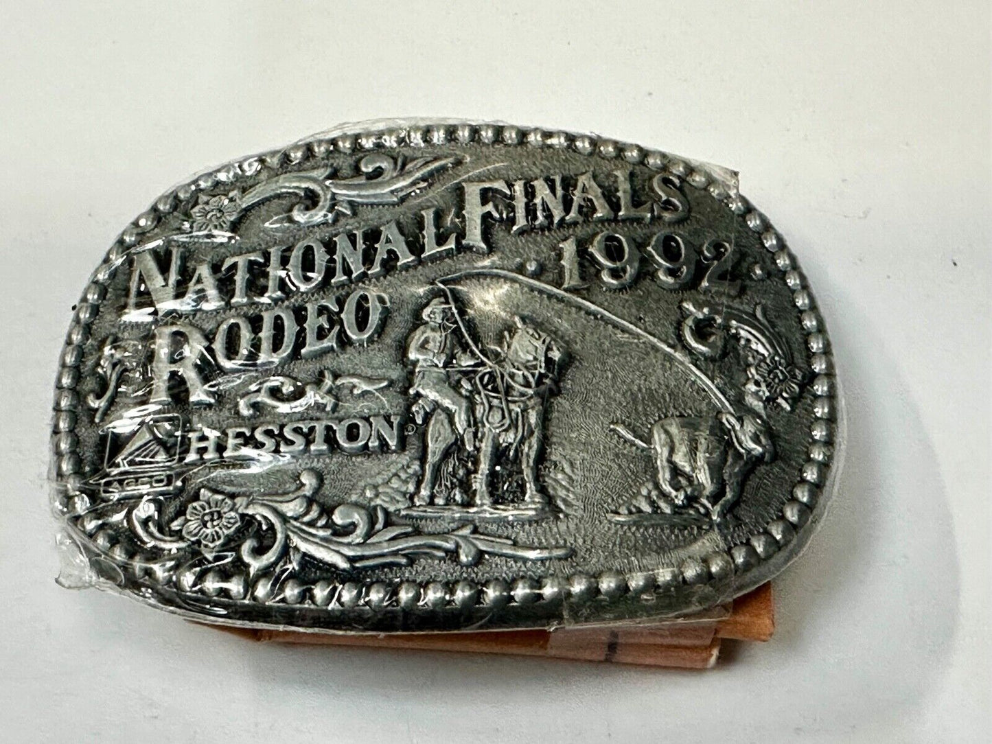 1992 NFR National Finals Rodeo NOS Youth Size ADM Commemorative Belt Buckle
