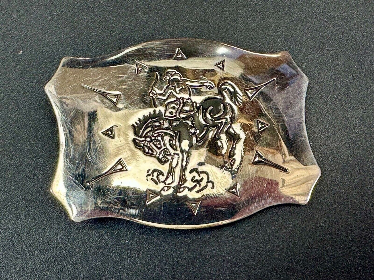 Vintage Chambers Vintage Cowboy Saddle Bronc western two tone belt buckle