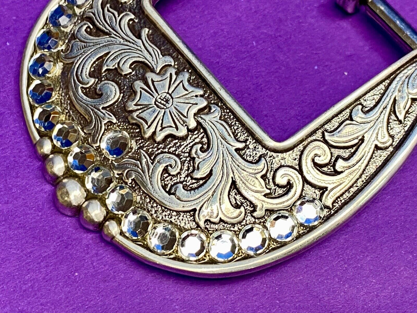 Ariat 2008 Ornate Western Belt Buckle, Floral Design Pattern - wide