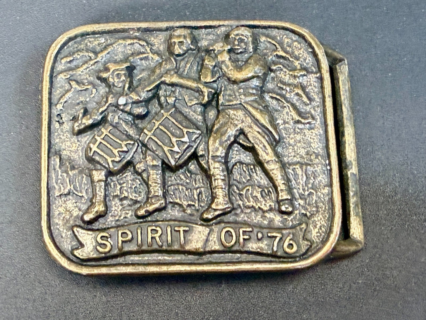 The Spirit of 76 American Bicentennial Patriotic Marching Band Belt Buckle