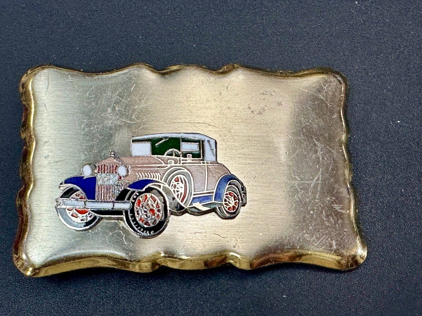 vintage car collectors auto vintage belt buckle with space to customize!