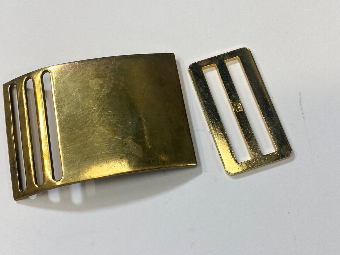 Vintage 2 pc N.S. Meyer Inc New York Brass Dress Military belt buckle