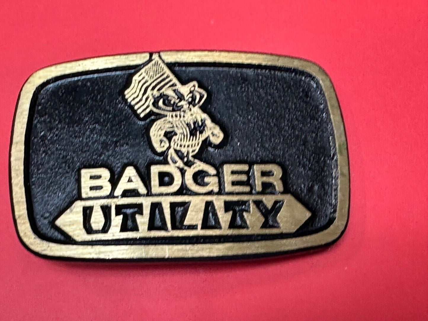 Vintage Badger Utility Wisconsin Power Company Brass Dynabuckle belt buckle