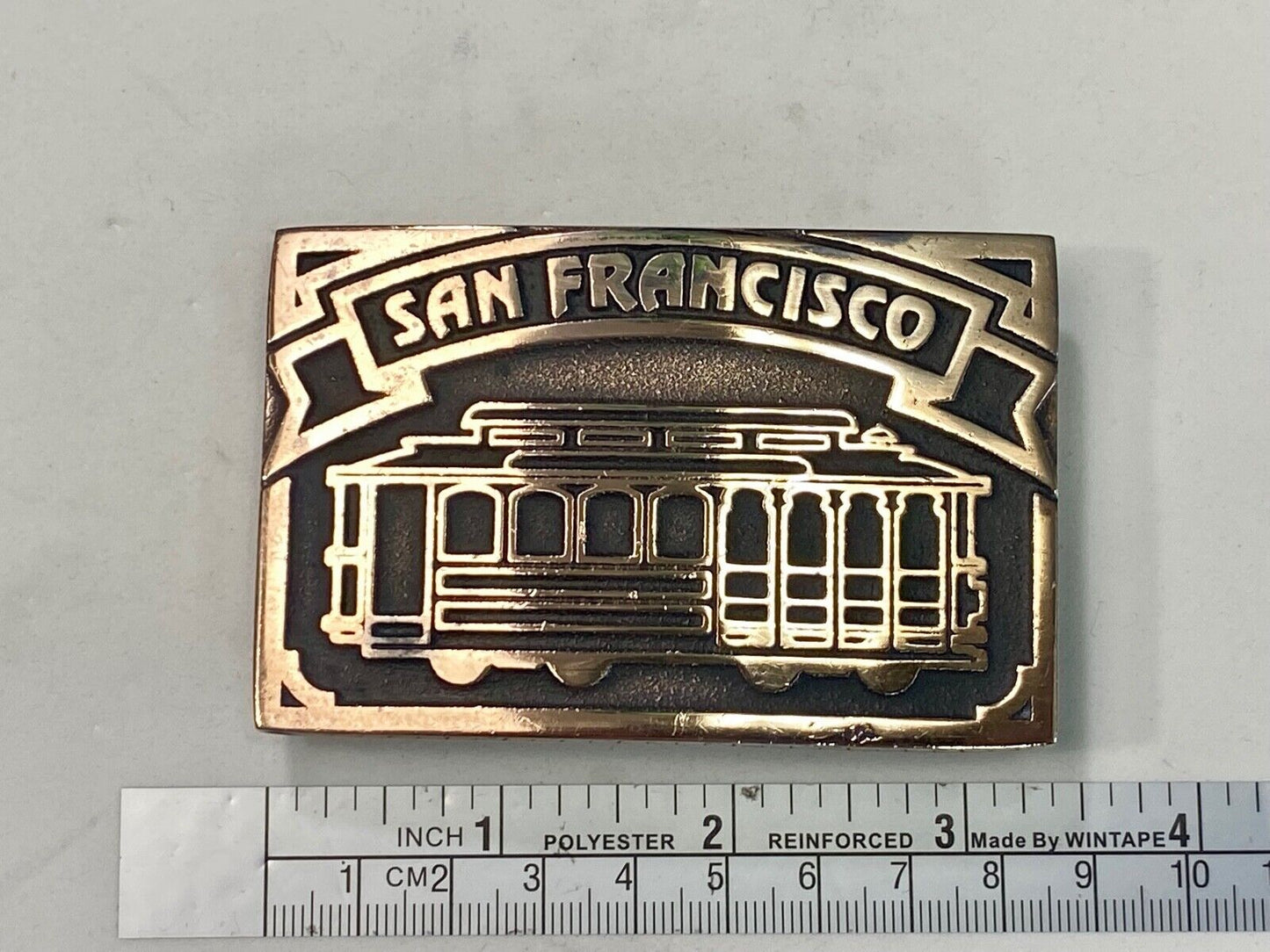 The San Francisco Cable Car - Vintage Brass Heavy Belt Buckle Stamped Ub