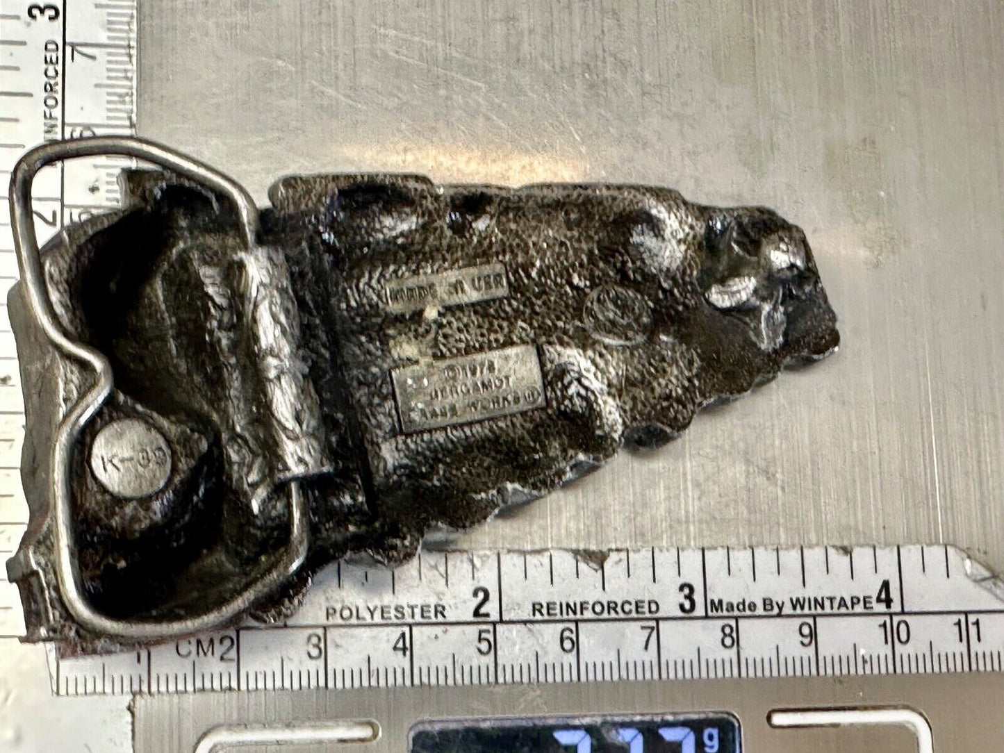 Train Steam Locomotive Vintage 1978 Cutout RR Bergamot Belt Buckle #1002