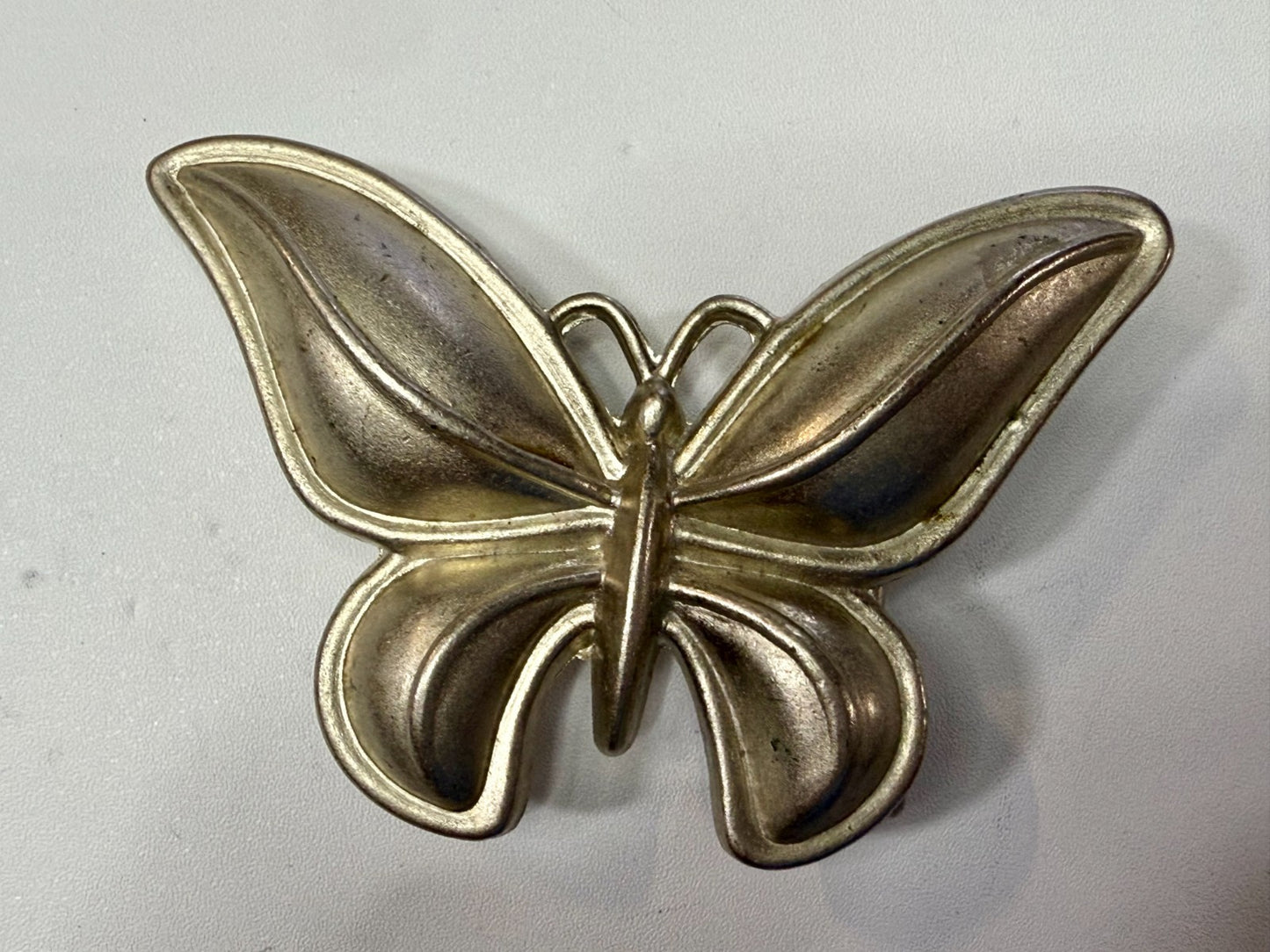 Beautiful Butterfly Shaped Figural Cutout Hippy Vibe Silver Color Belt Buckle