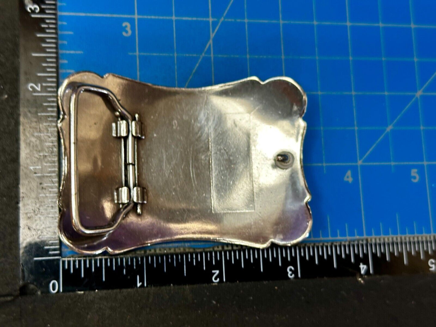 Beautiful Detailed Flower Swirl Floral Theme Silver Tone Rectangular Belt Buckle