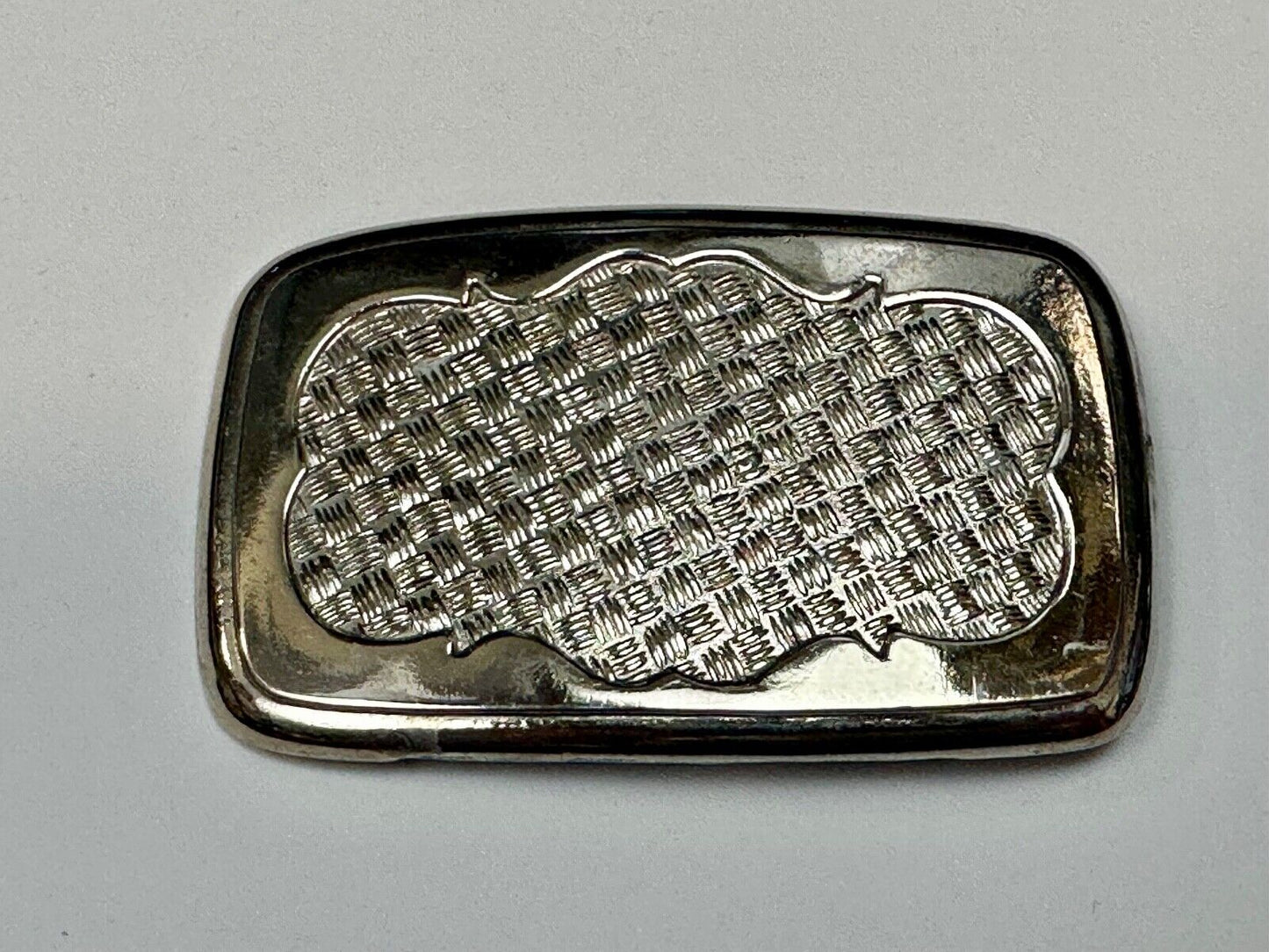 unique silver tone weave pattern western belt buckle