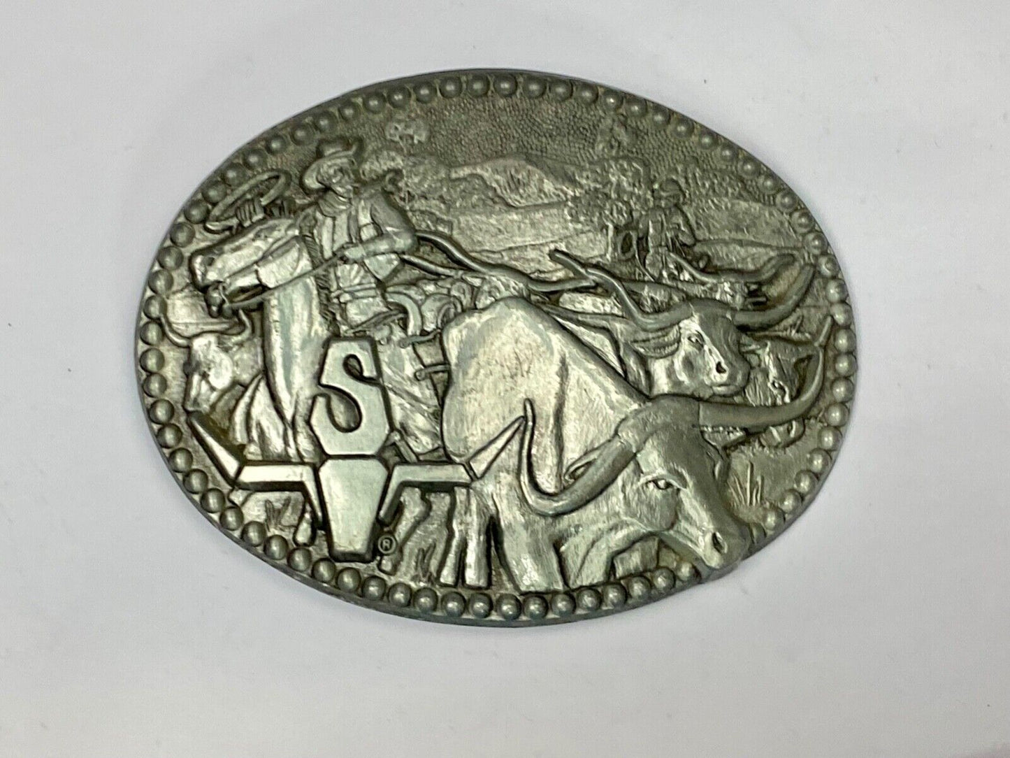 Vintage Award Design Medals Zee Series Rodeo Cowboys Belt Buckle