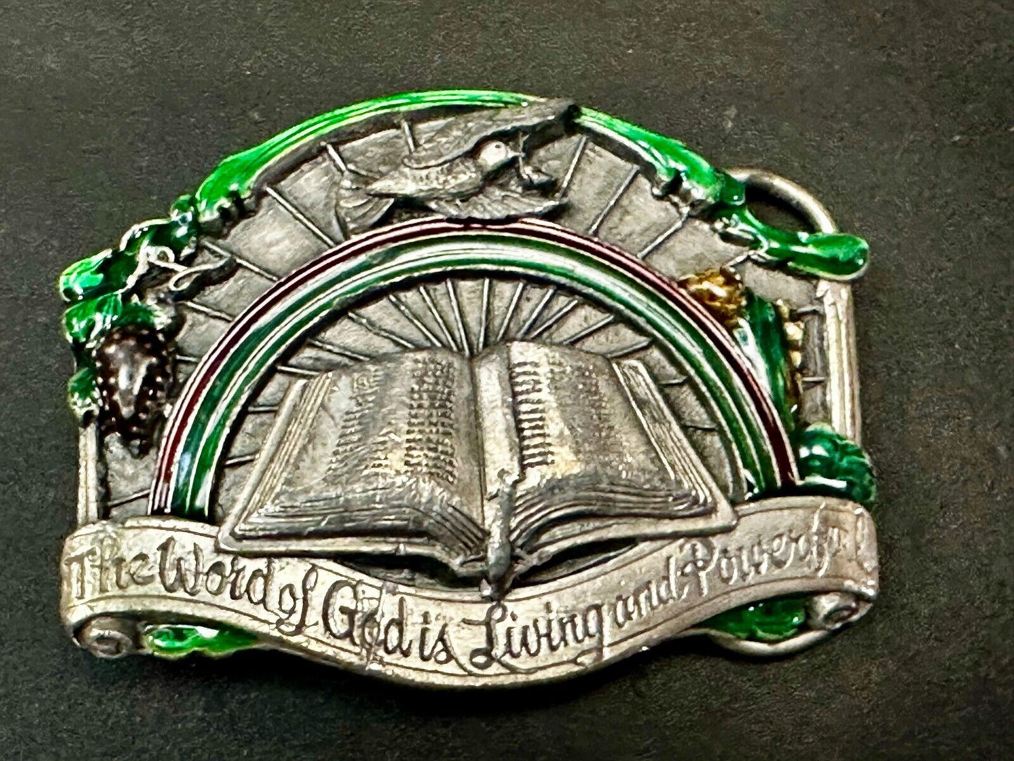 The Word of God is living and powerful Vintage Religious scripture Belt Buckle