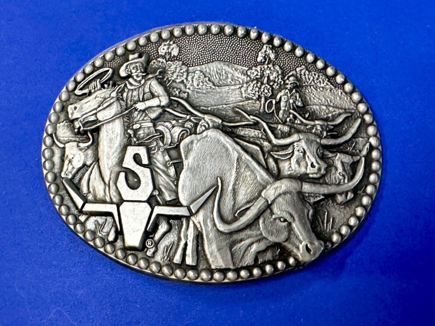 Award Design Medals Zee Series Longhorn Cattle Drive Cowboy Western Belt Buckle!