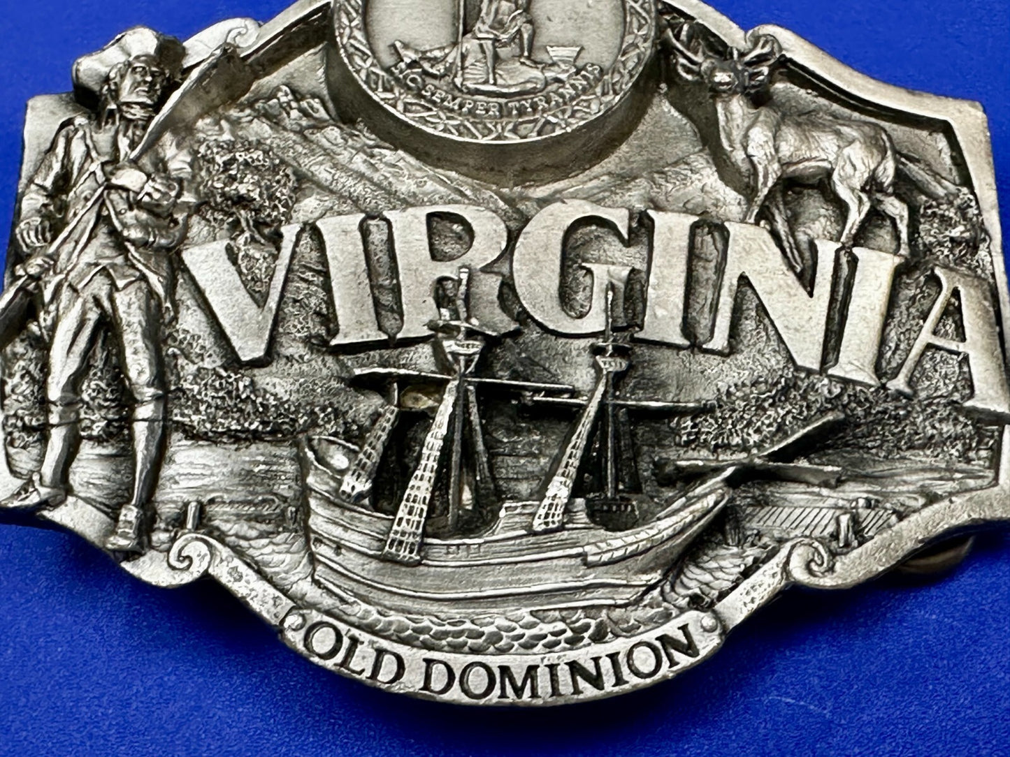 The States of Virginia Old Dominion Dogwood Cardinal 1987 Siskiyou Belt Buckle