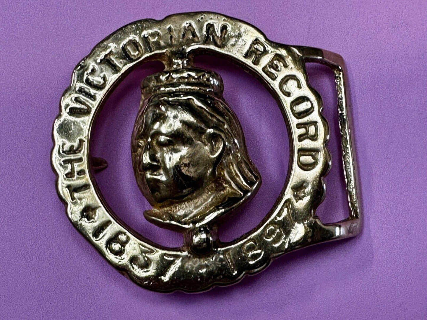 The Victorian Record Queen Victoria Royalty Horse Medallion Belt Buckle