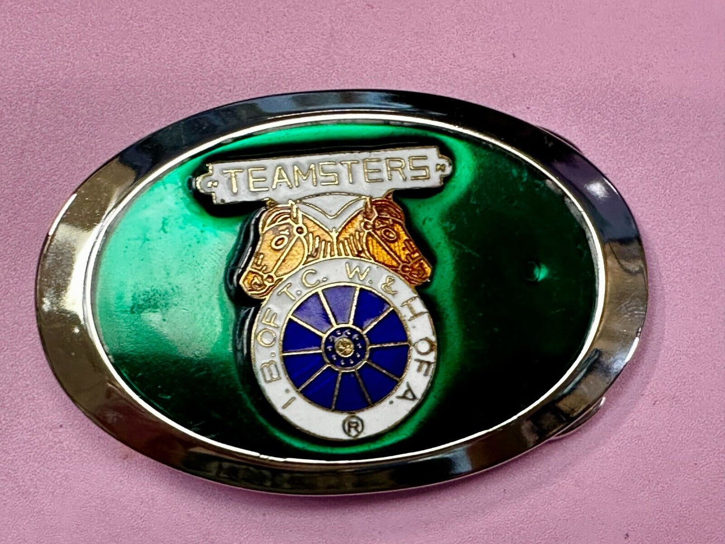 Teamsters I. B.OF T.C. W. & H. OF A. Organization Union USA Belt Buckle