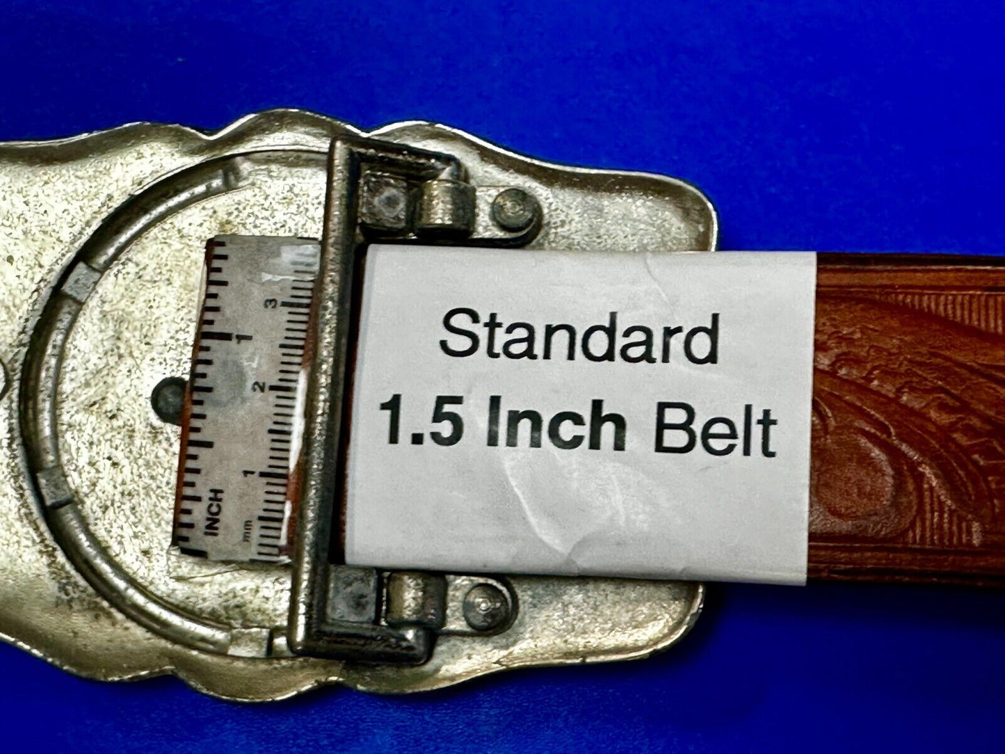 Texas State - Large Centerpiece Ornate Silver Tone Vintage Belt Buckle