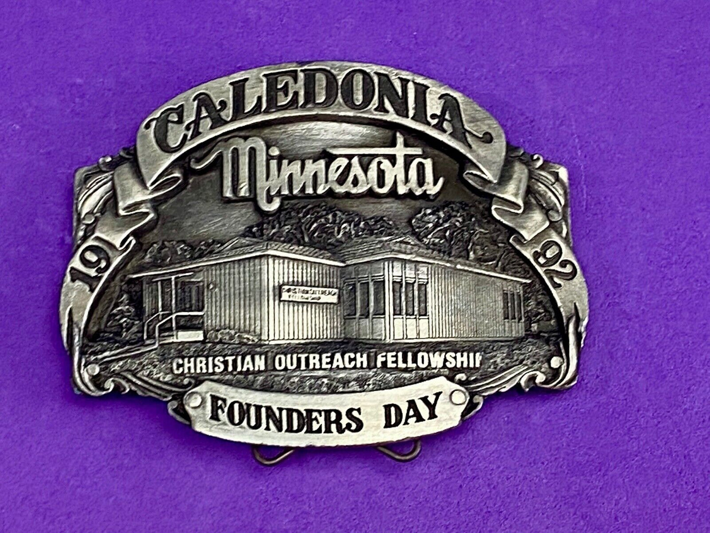 1992 - Founder’s Days Caledonia MN belt buckle Christian Outreach Fellowship