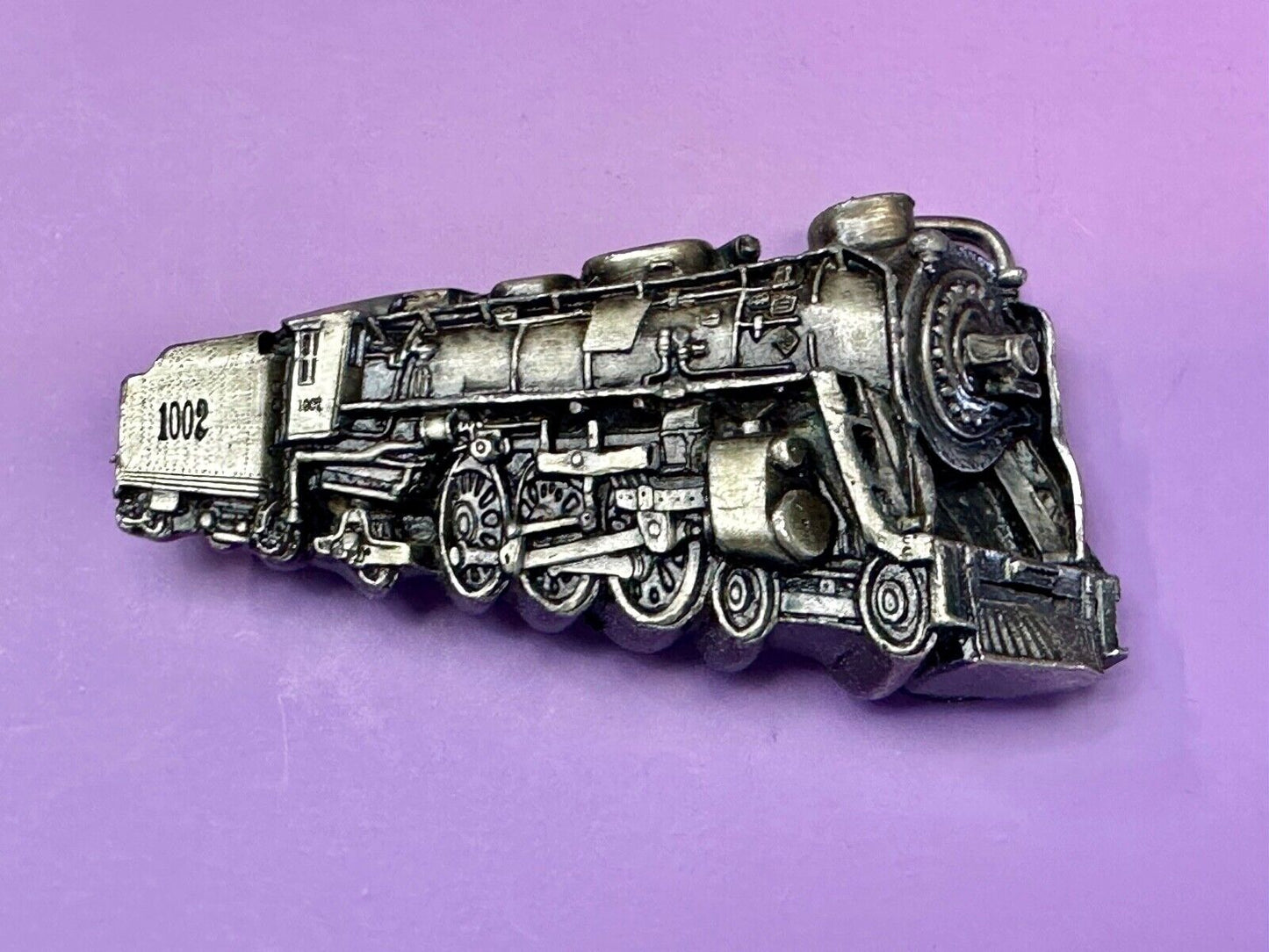 Train Steam Locomotive Vintage 1978 Cutout RR Bergamot Belt Buckle #1002