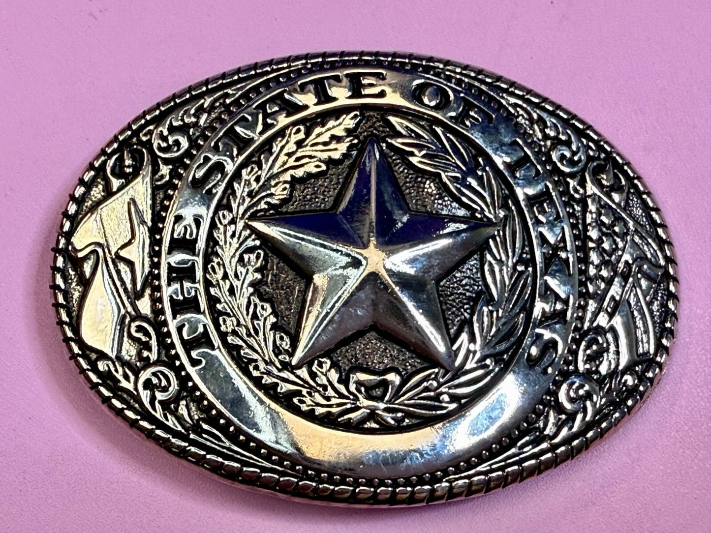 The Great State Of Texas Lone Star Commemorative Series Silver Color Belt Buckle