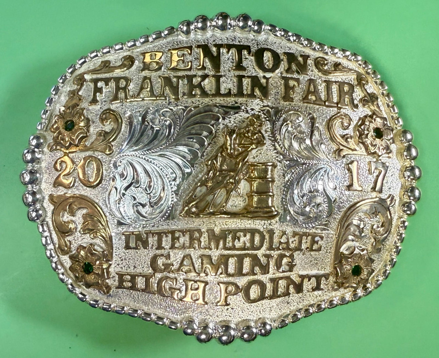 Benton Franklin Fair 2017 Gaming High Point Trophy Belt Buckle by Corriente