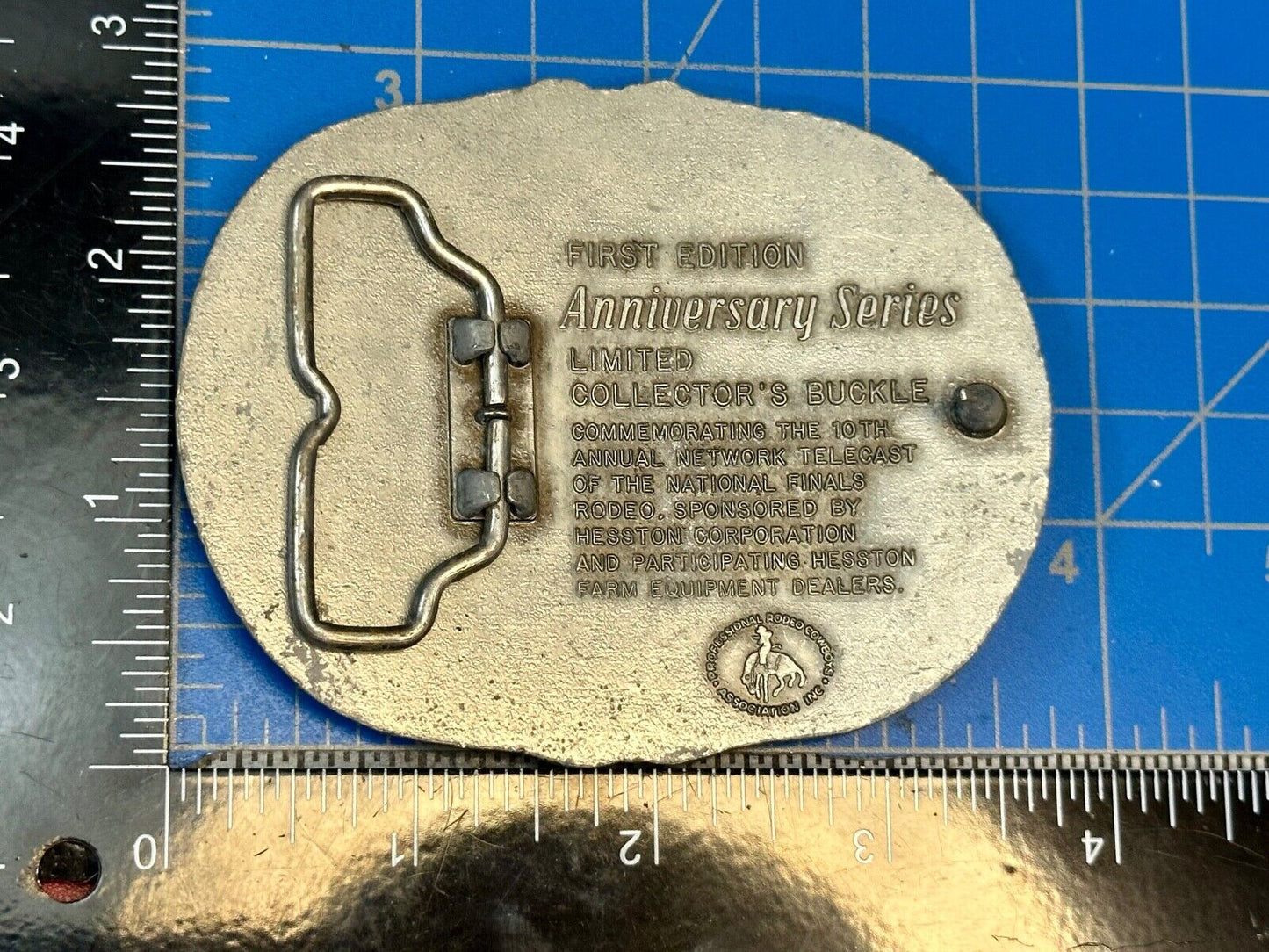 1983 HESSTON Belt Buckle NFR 25th Anniversary First Edition Limited Rodeo