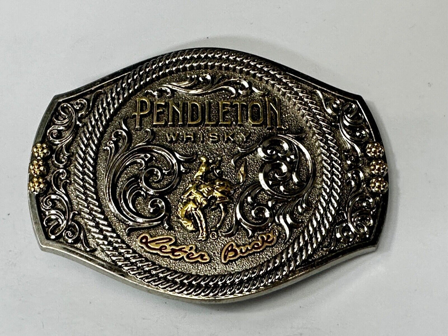 2021 PENDLETON Whisky Let'er Buck Rodeo Cowboys Montana Silversmiths Belt Buckle