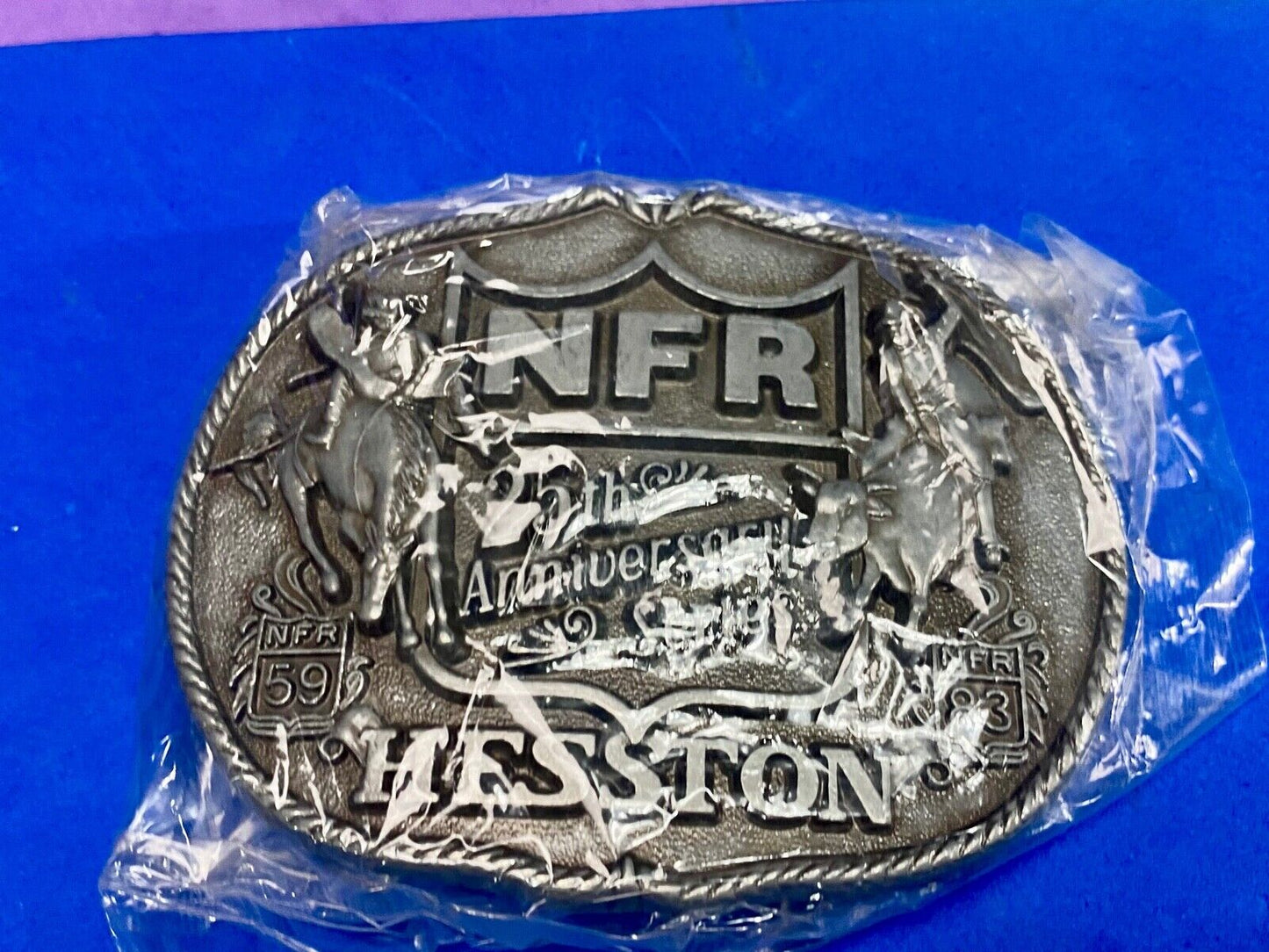 1983 Nos 25Th Anniversary 1St Edition National Finals Rodeo Nfr Belt Buckle