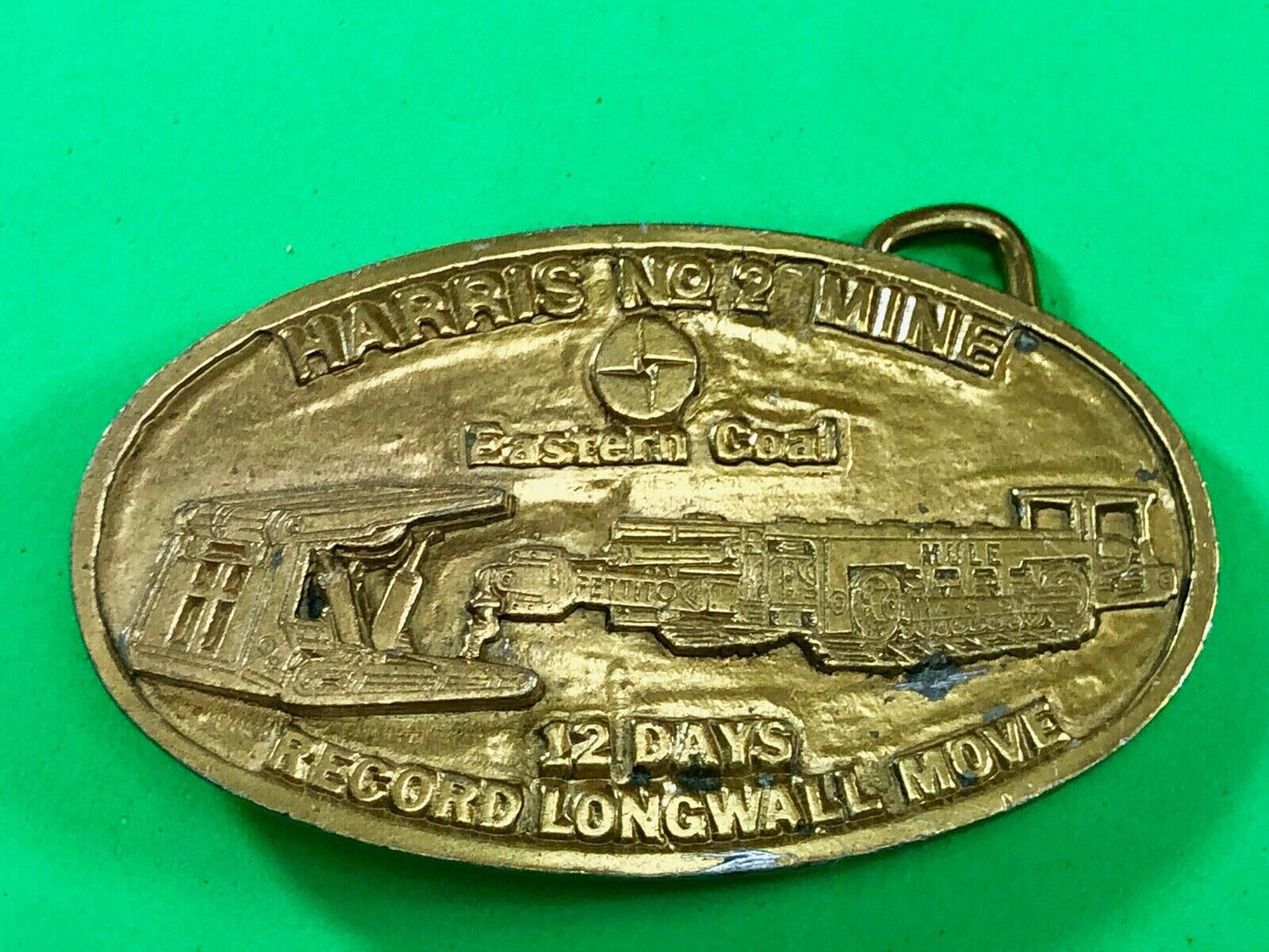 1986 Company move presentation Harris Eastern coal mine Award Belt Buckle