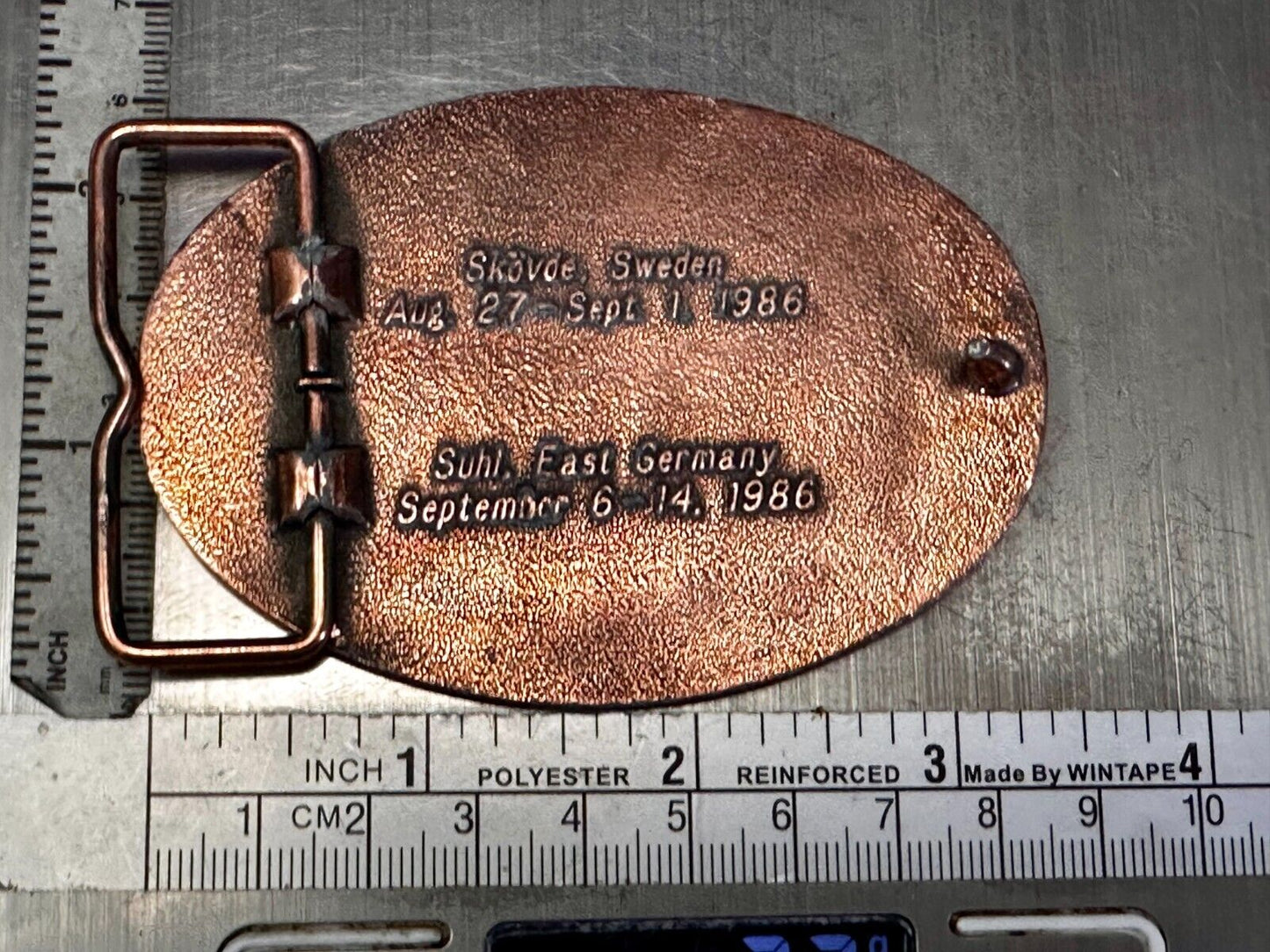 1986 World Shooting Championship Event United States of America Belt Buckle
