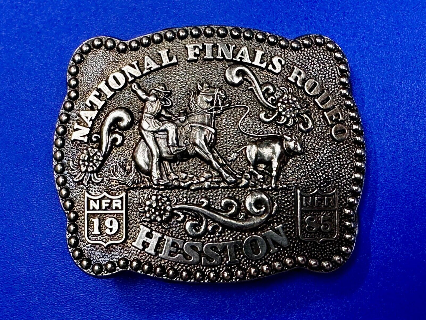 1985 Hesston NFR National Finals Rodeo YOUTH SIZE Western Collectors Belt Buckle