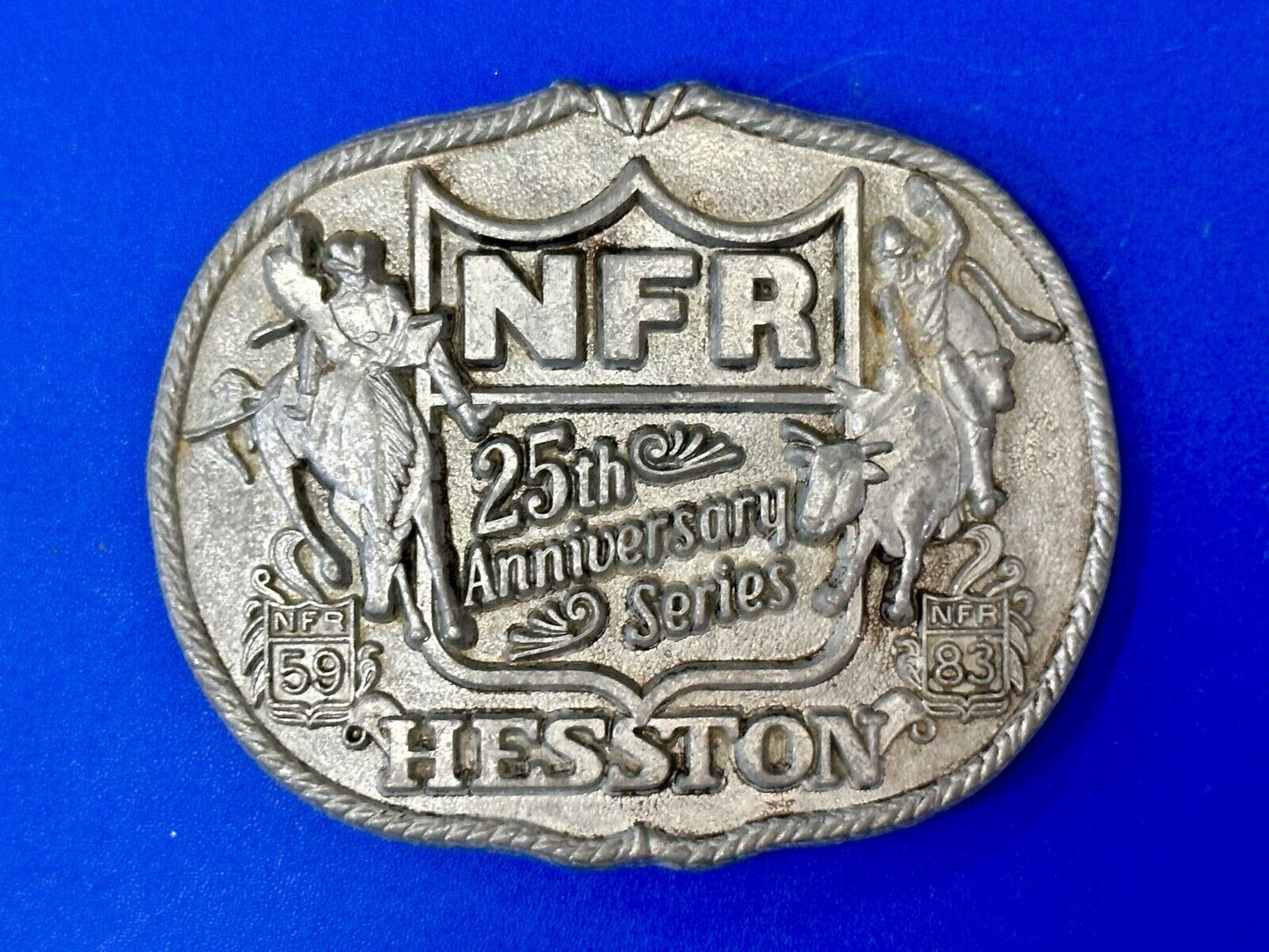 1983 Hesston National Finals Rodeo 25th Anniversary Adult Collectors Belt Buckle