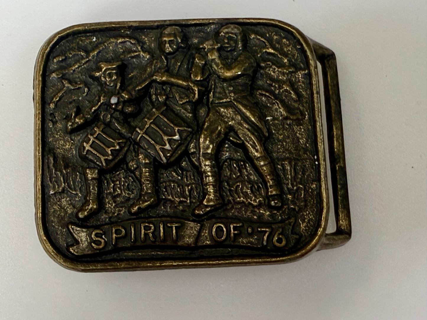 The Spirit of 76 American Bicentennial Patriotic Marching Band Belt Buckle