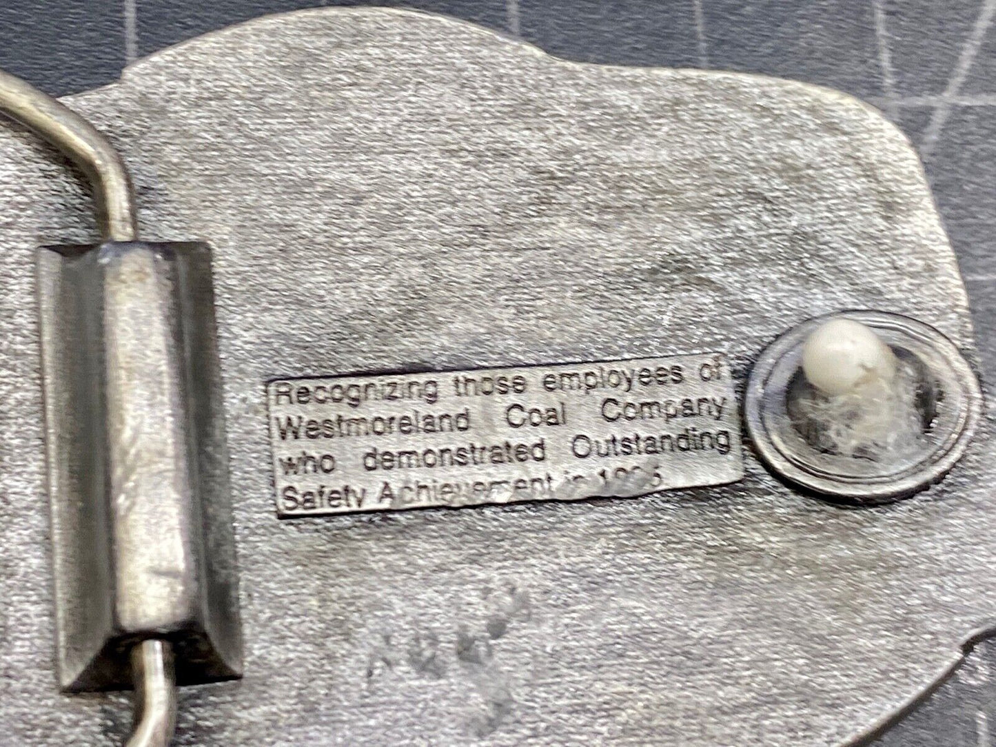 Vintage 1985 Westmoreland Coal Mining Company Directors Safety Award Belt Buckle