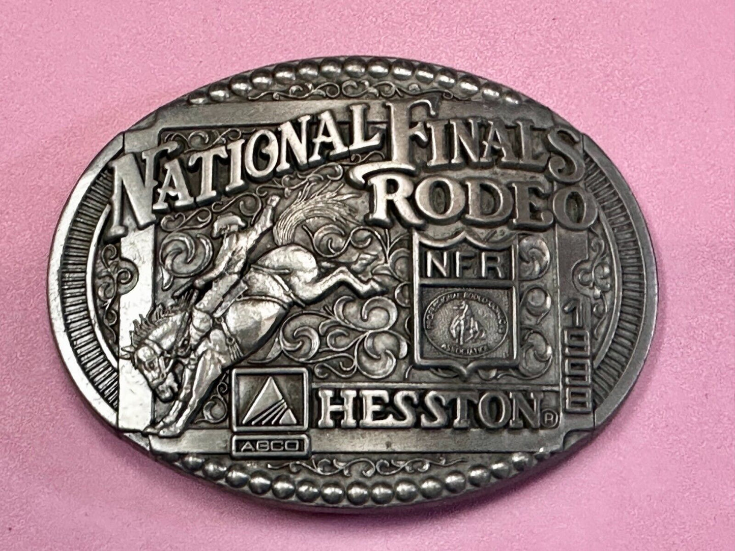 1998 ADM Hesston NFR National Finals Rodeo Cowboys Western Belt Buckle