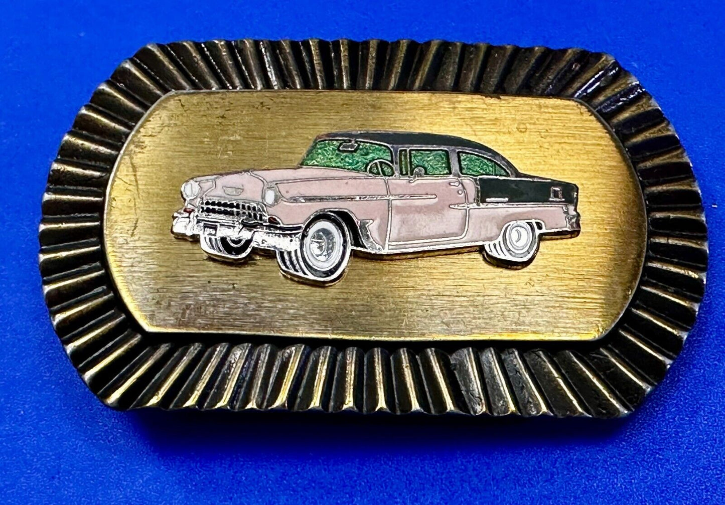 1955 Chevrolet Bel Air? Sport Coupe Model Centered Car Collectors W Belt Buckle