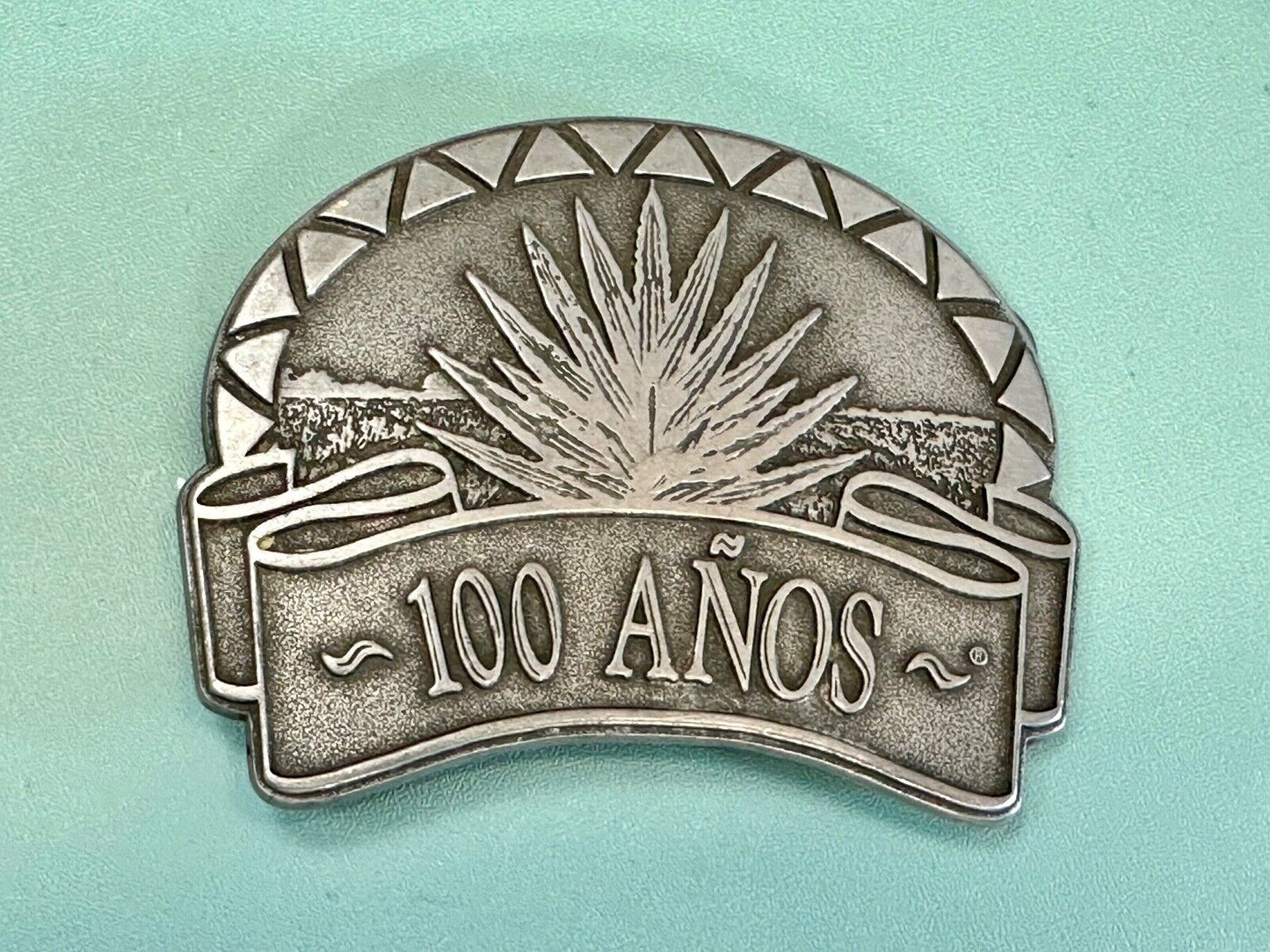 Tequila Brand 100 Anos curved Vintage Adverting Belt Buckle