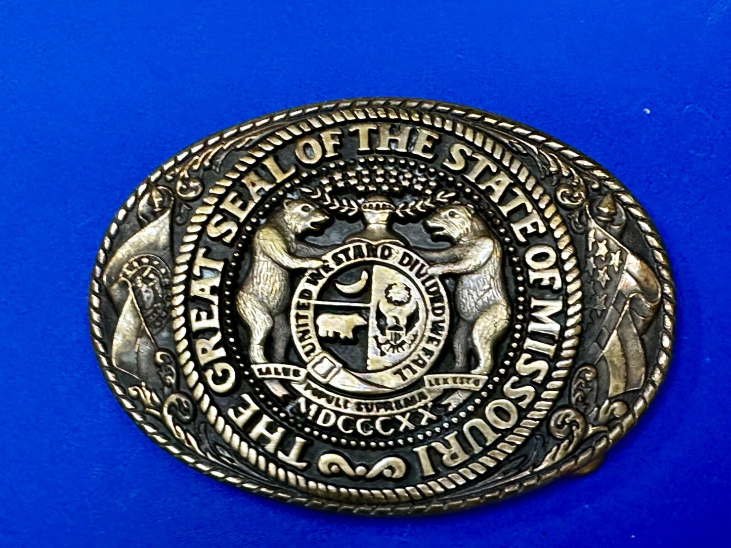 The Great Seal Of The State Of Missouri Statehood Series Tony Lama Belt Buckle