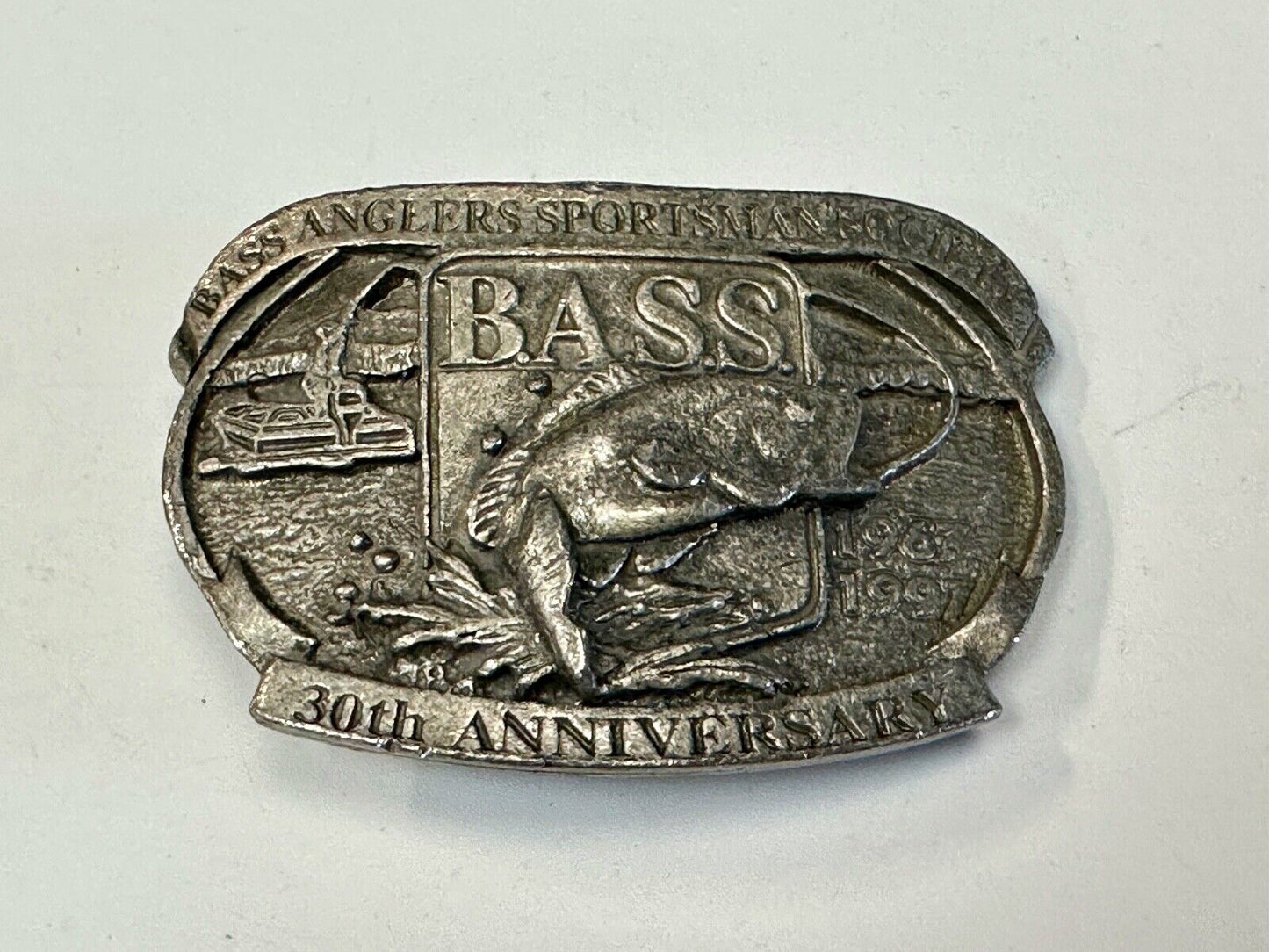 BASS 30th Anniversary Belt Buckle Bass Anglers Sportsman Society - 1997