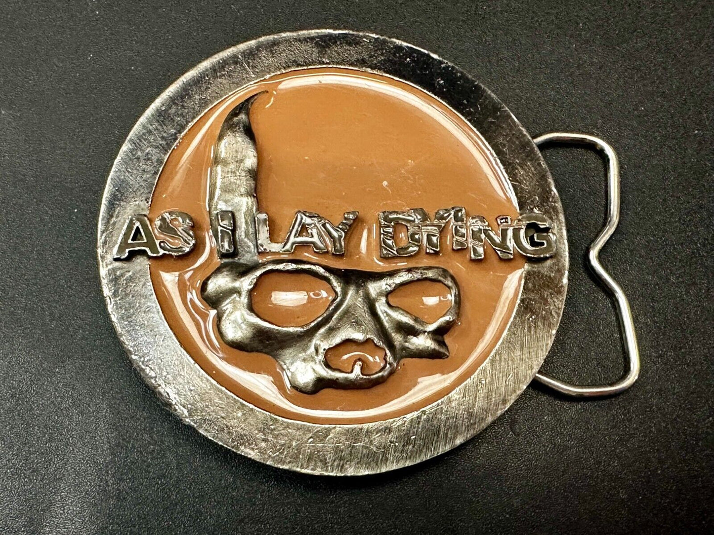 2005 As I Lay Dying Heavy Metal Rock Band Round Skull Music Belt Buckle