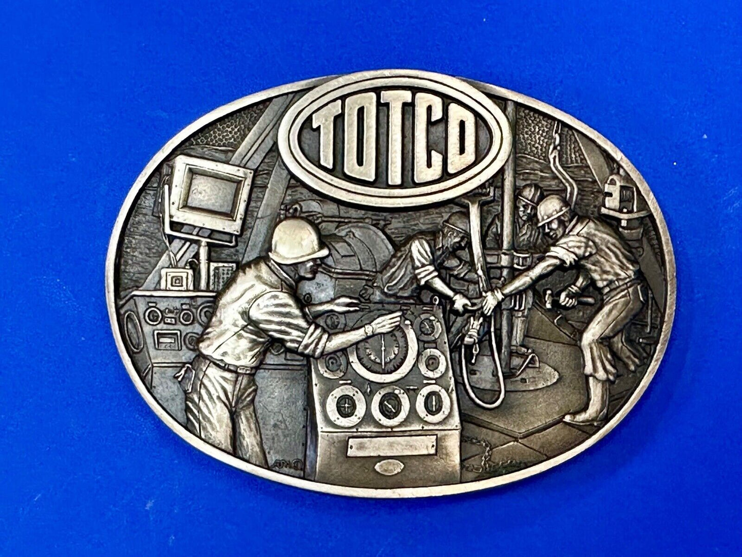 Totco Instruments Co Manufacturing vintage ADM solid brass belt buckle