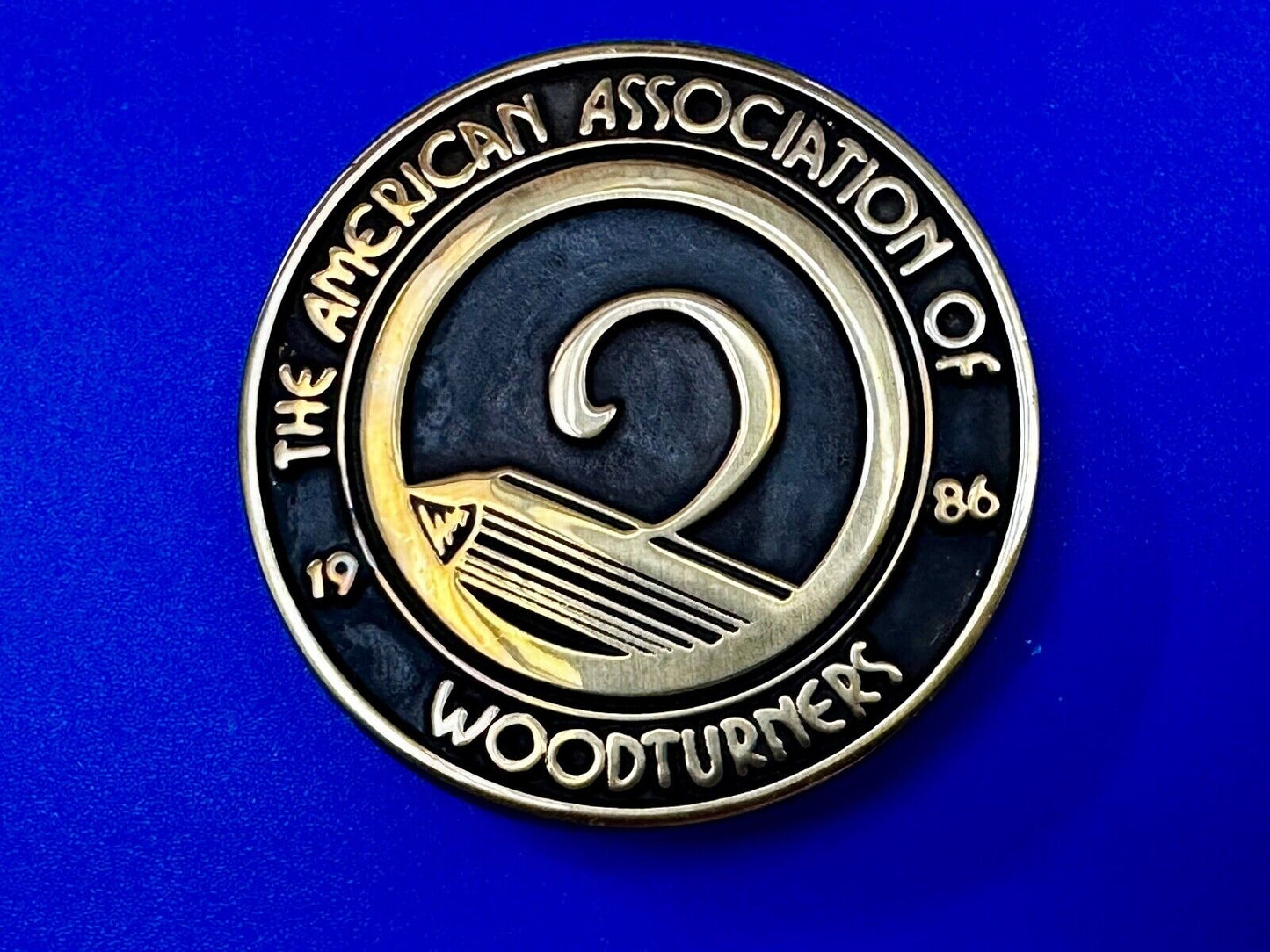 The American Association Woodturners AAW Commemorative Vintage 1986 Belt Buckle