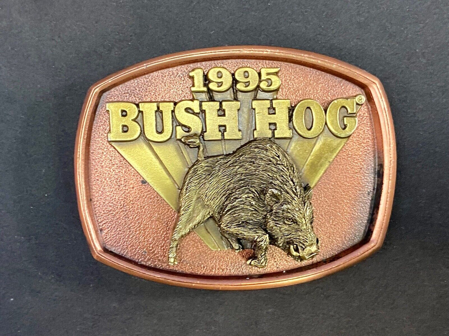 The Bush Hog Rotary Cutter Lawn Construction Tractor Company Belt Buckle 1995