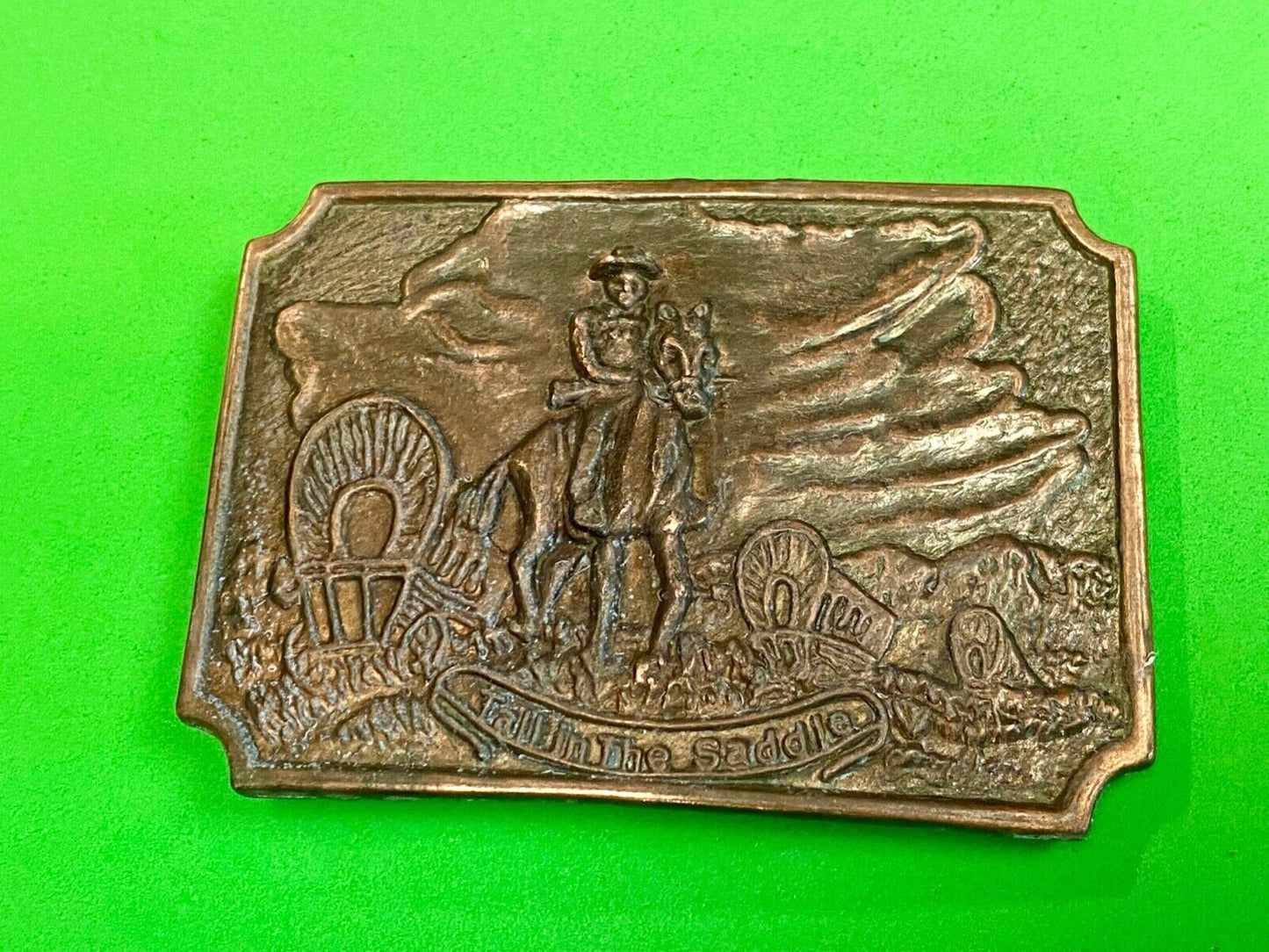 Tall in the Saddle - Western Horse and Cowboy way of life! belt buckle