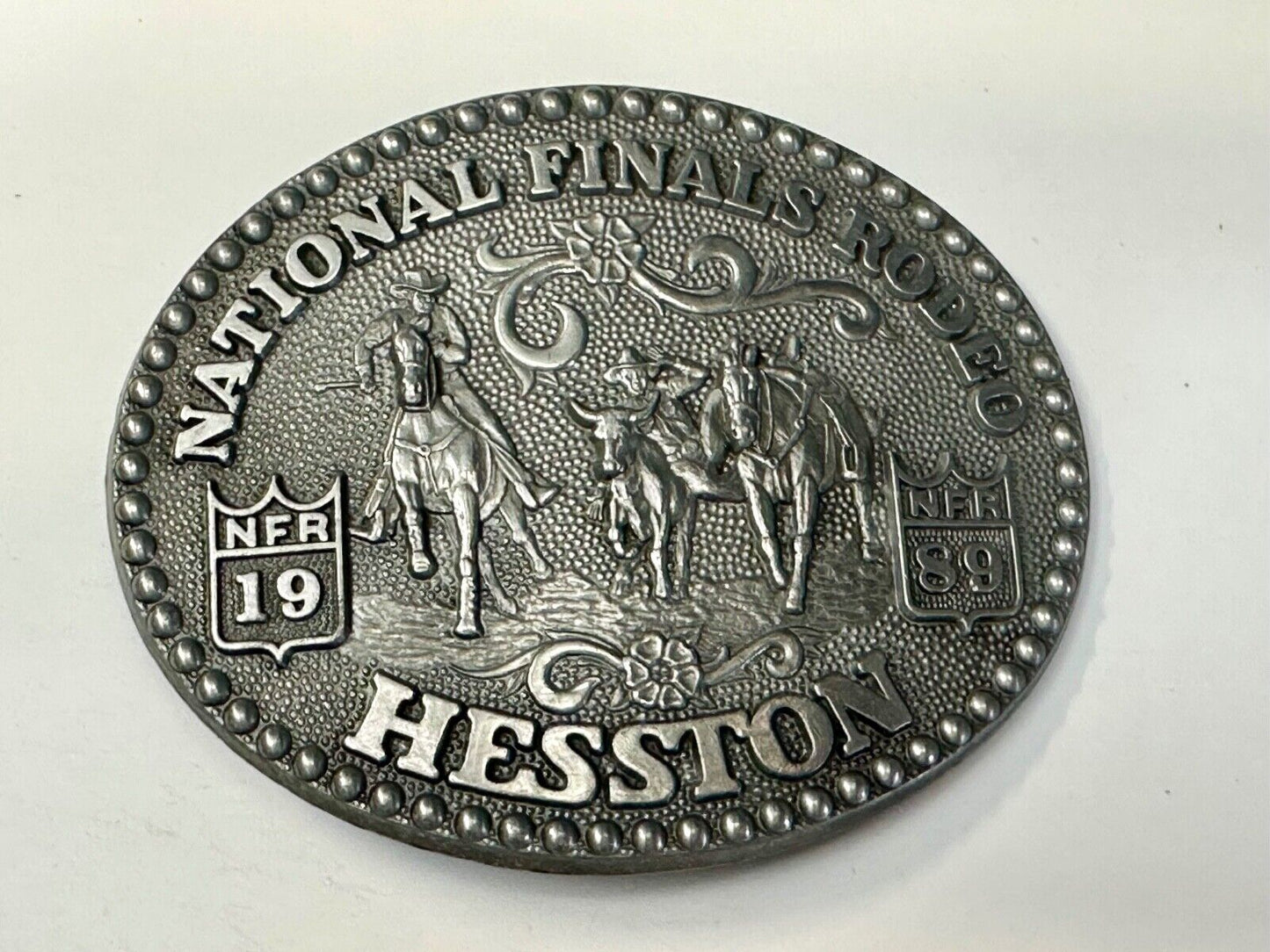 1989 National Finals Rodeo NFR Award Design Medals Belt Buckle