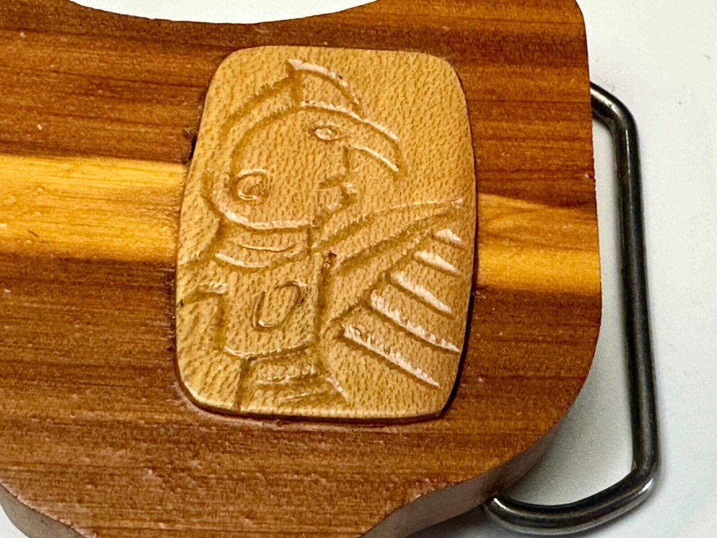 Artisan OHIO state cutout Custom Project wood Belt Buckle Sports fan?