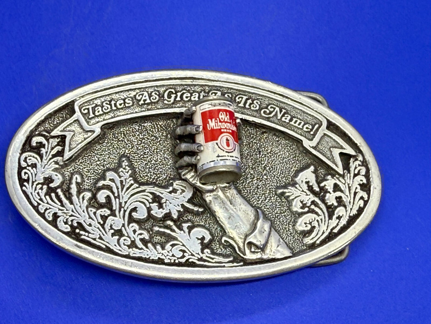 Taste as Great as Its Name Old Milwaukee Beer Promotional Belt Buckle by Adezy