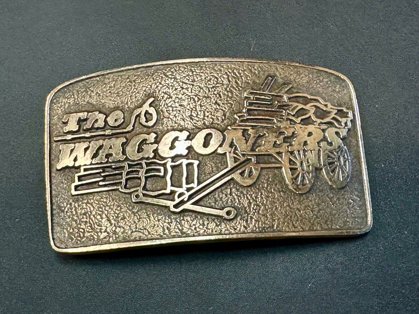 The Waggoners Vintage Trucking company advertising solid bronze belt buckle