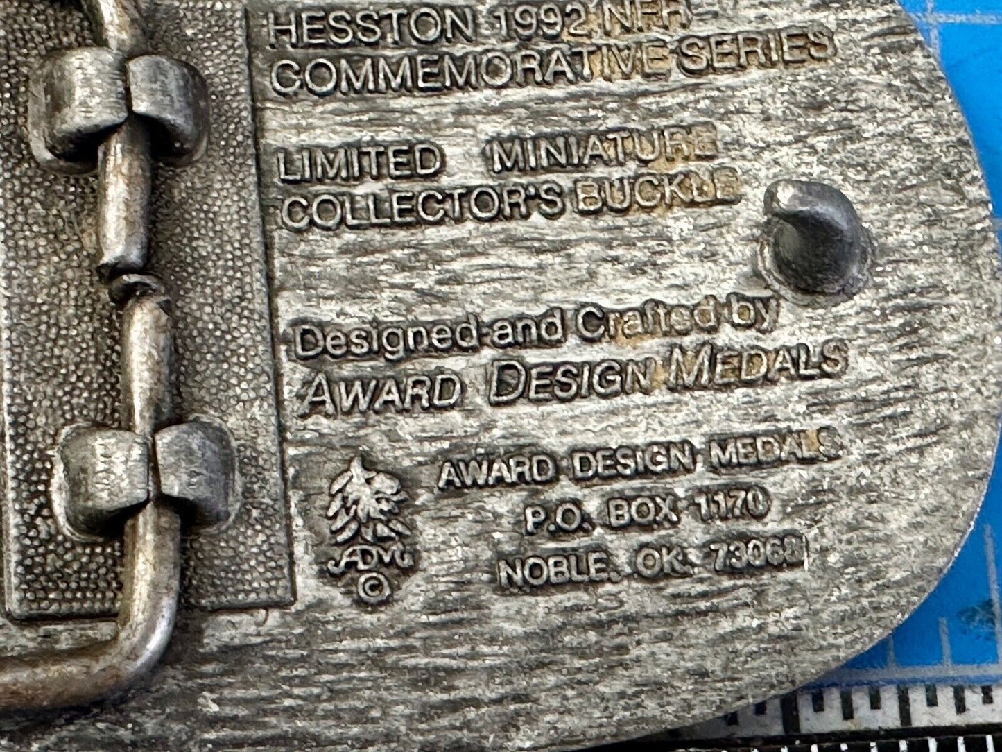 1992 Hesston National Finals Rodeo NFR Youth Size Award Design Medal Belt Buckle