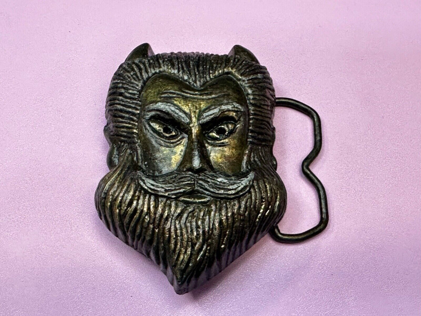Bearded Devil Vintage MBCI Fantasy Man Head Vintage 70s Belt Buckle