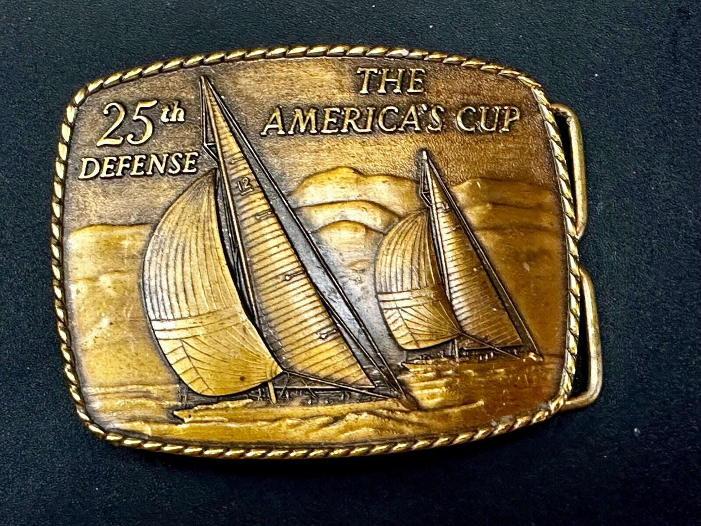 The Americas Cup 25th Defense Solid Bronze Historic Providence Mint Belt Buckle