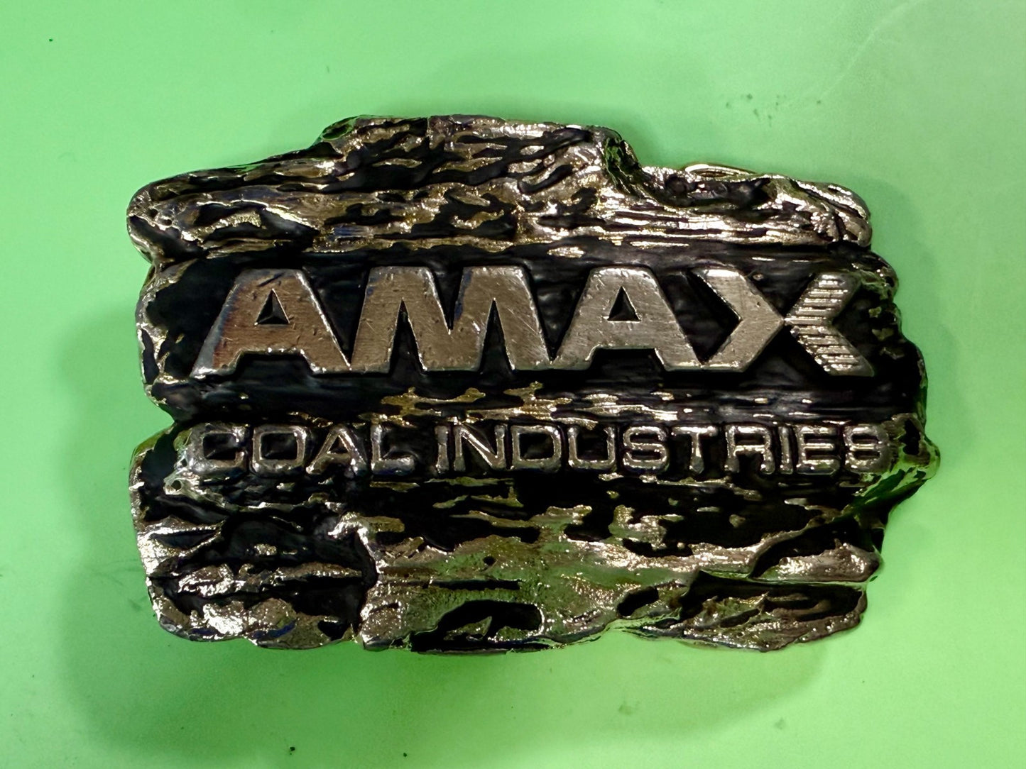 AMAX Coal Industries Mining Company Commemorative Vintage 70's Belt Buckle